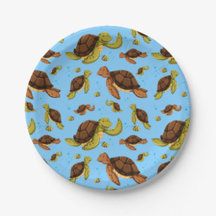 Assiettes En Carton Motif de la tortue de mer