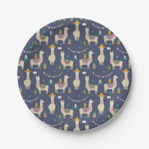 Assiettes En Carton Motif de lama de célébration