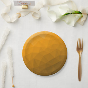 Assiettes En Carton Motif de maillage géométrique dégradé orange