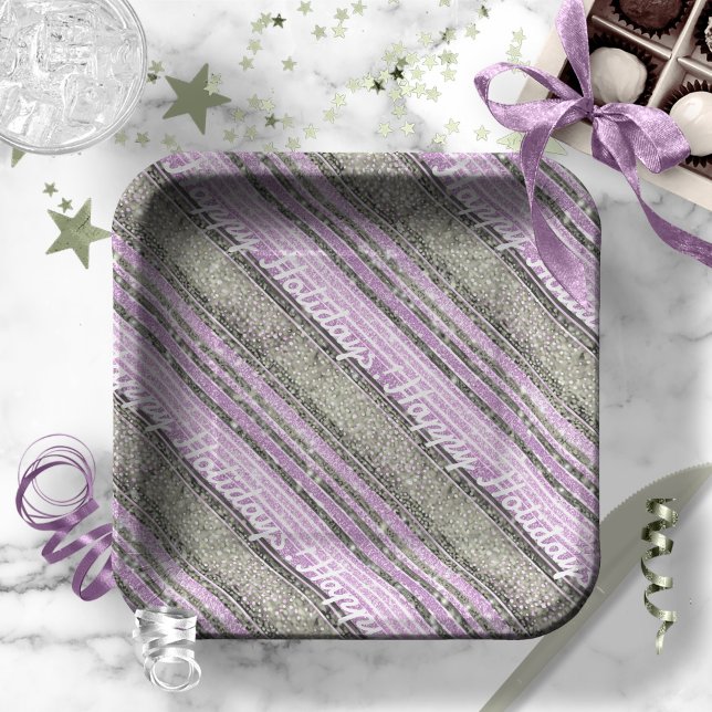 Assiettes En Carton Motif de Noël vert violet #28 ID1009 (Créateur téléchargé)