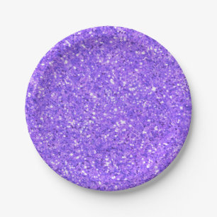 Assiettes En Carton Motif de parties scintillant pétillant violet