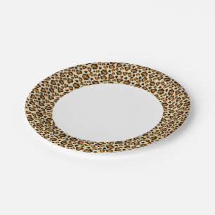 Assiettes En Carton motif de peau de guépard