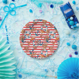 Assiettes En Carton Motif de plage tendance
