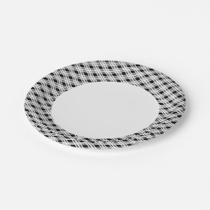 Assiettes En Carton Motif de plaid par bandes