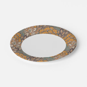 Assiettes En Carton Motif de plumes de paquetage Abstrait
