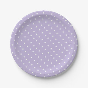 Assiettes En Carton Motif de point Polka Lavender blanc et violet simp
