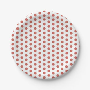 Assiettes En Carton Motif de point Polka rouge sur minimaliste simple