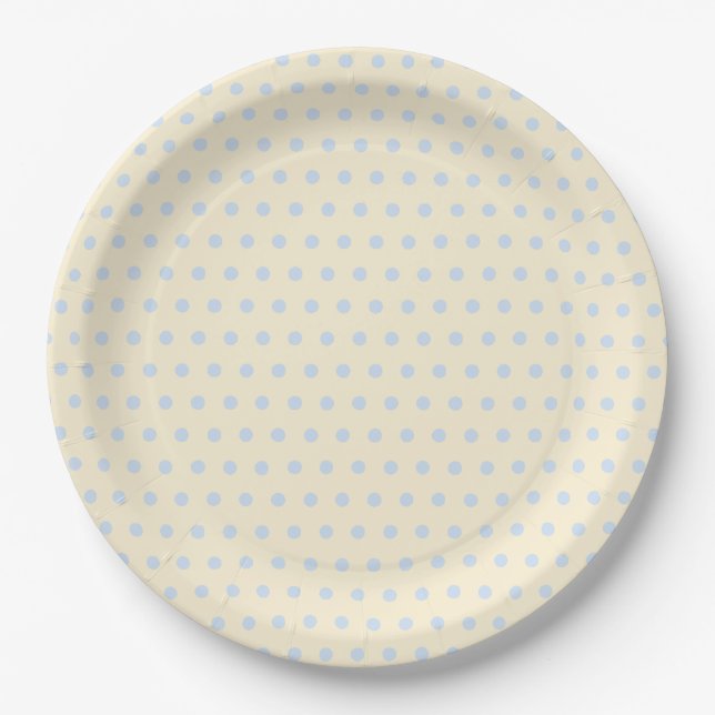Assiettes En Carton Motif de points bleus Fête des mariées (Devant)