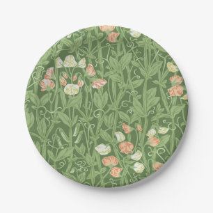 Assiettes En Carton Motif de pois de senteur William Morris, botanique