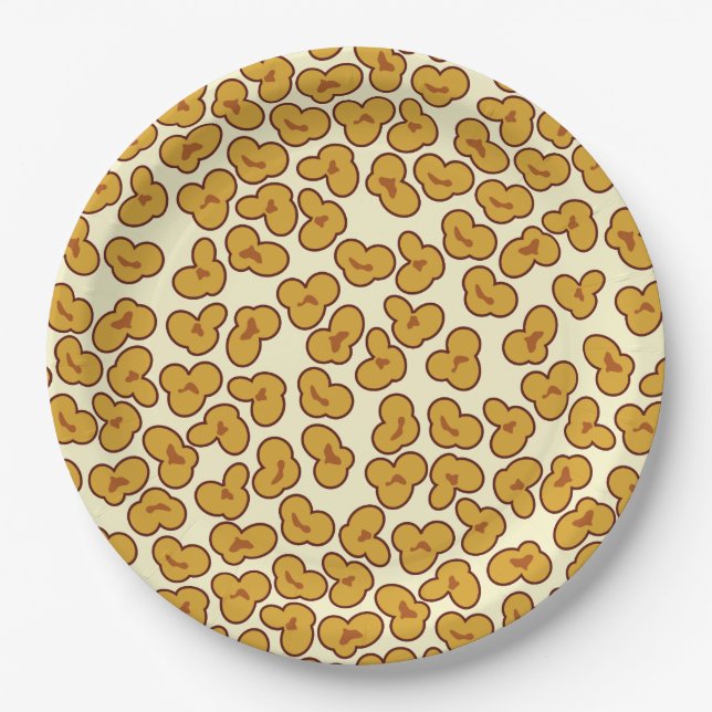 Assiettes En Carton motif de pop-corn (Devant)