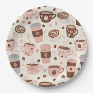 Assiettes En Carton Motif de tasse à café cosy (10)