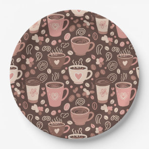 Assiettes En Carton Motif de tasse à café cosy (2)