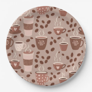 Assiettes En Carton Motif de tasse à café cosy (4)
