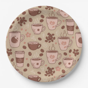 Assiettes En Carton Motif de tasse à café cosy (7)