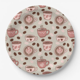 Assiettes En Carton Motif de tasse à café cosy (9)