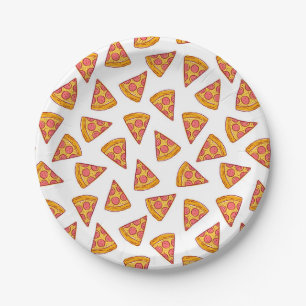 Assiettes En Carton Motif de tranche Pizza Fun