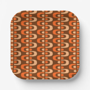Assiettes En Carton Motif de Zipper atomique moderne du milieu du sièc
