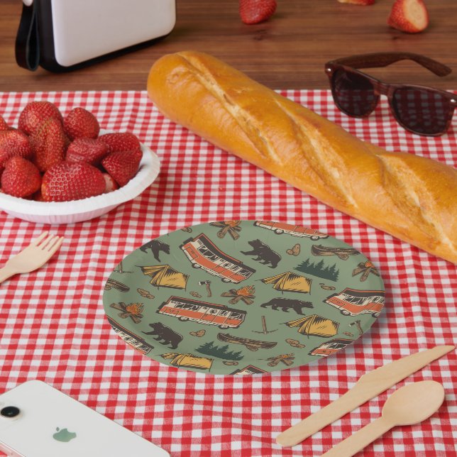 Assiettes En Carton Motif des aventures du camp d'entraînement (Pique-nique)