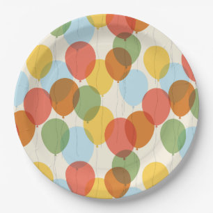 Assiettes En Carton Motif des ballons de la fête des Merveilles nature