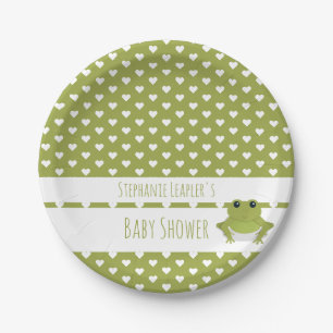Assiettes En Carton Motif des Coeurs blancs Baby shower du nom de la g