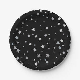 Assiettes En Carton Motif des étoiles d'argent mignonnes   Toute coule