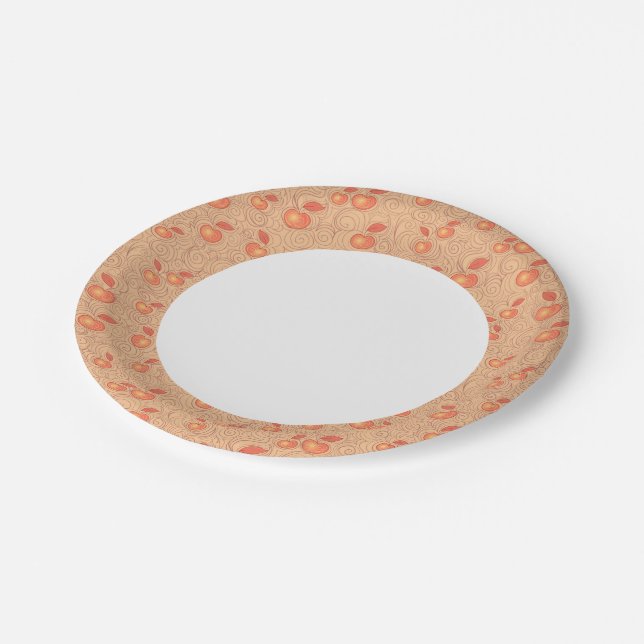 Assiettes En Carton Motif des pommes (Angle)