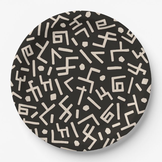Assiettes En Carton Motif des styles africains (Devant)