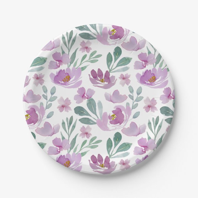 Assiettes En Carton Motif d'été floral rustique (Devant)