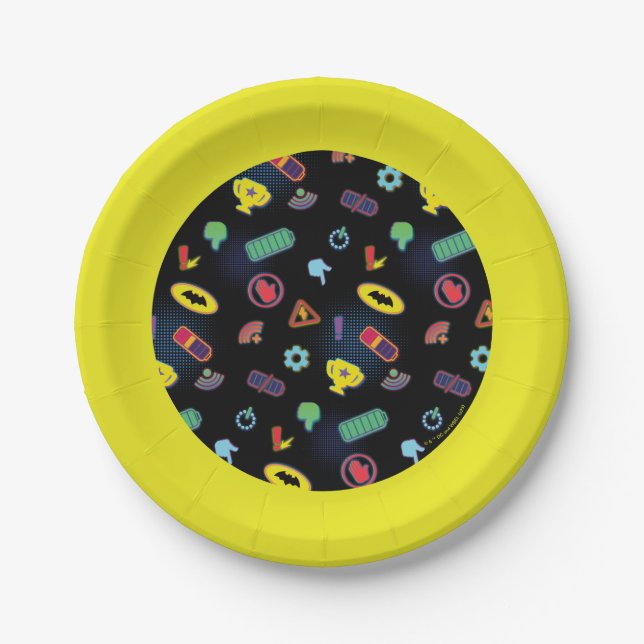 Assiettes En Carton Motif d'icône de véhicule Batwheel™ (Devant)
