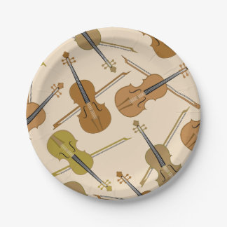 Assiettes En Carton Motif d'impression de violon