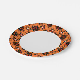 Assiettes En Carton Motif d'Orange Suzani