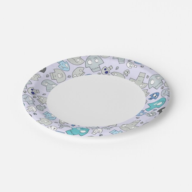 Assiettes En Carton Motif du crâne (Angle)