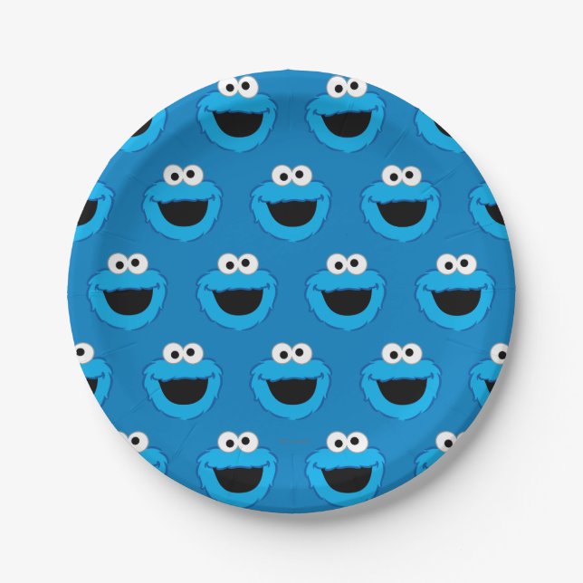 Assiettes En Carton Motif du Monstre Cookie Souriant (Devant)