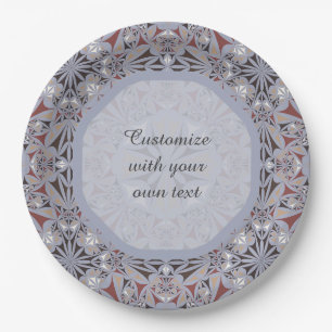 Assiettes En Carton Motif élégant de Bourgogne et Grey