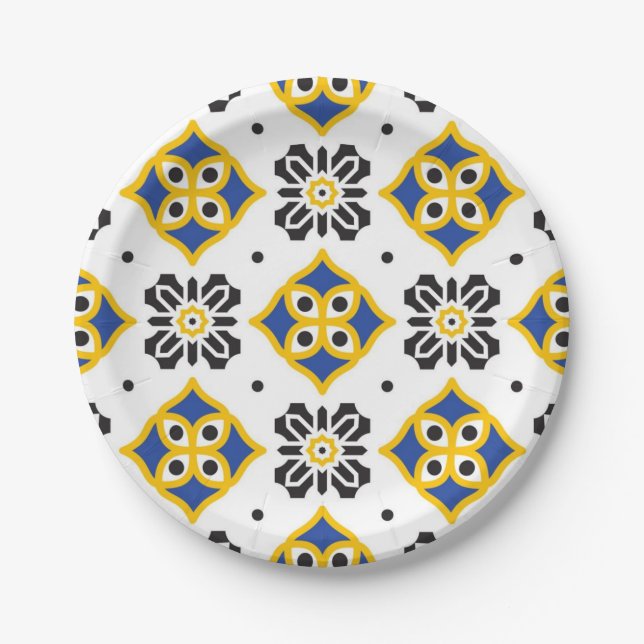 Assiettes En Carton Motif en céramique (Devant)