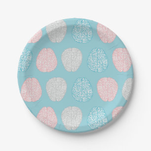 Assiettes En Carton Motif en pastel intelligent (cerveaux en pastel
