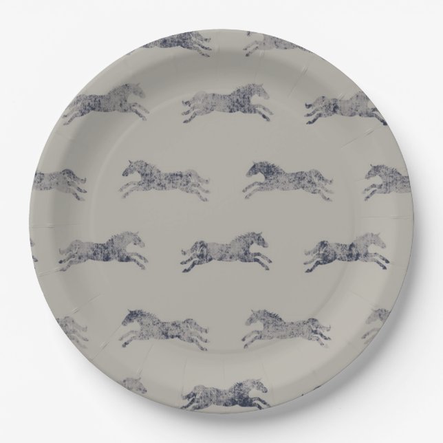 Assiettes En Carton Motif équestre classique (Devant)