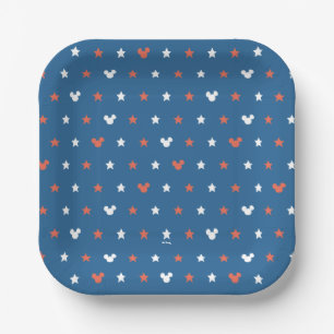 Assiettes En Carton Motif étoile Mickey Rouge, Blanc et Bleu