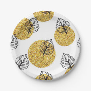 Assiettes En Carton motif feuille