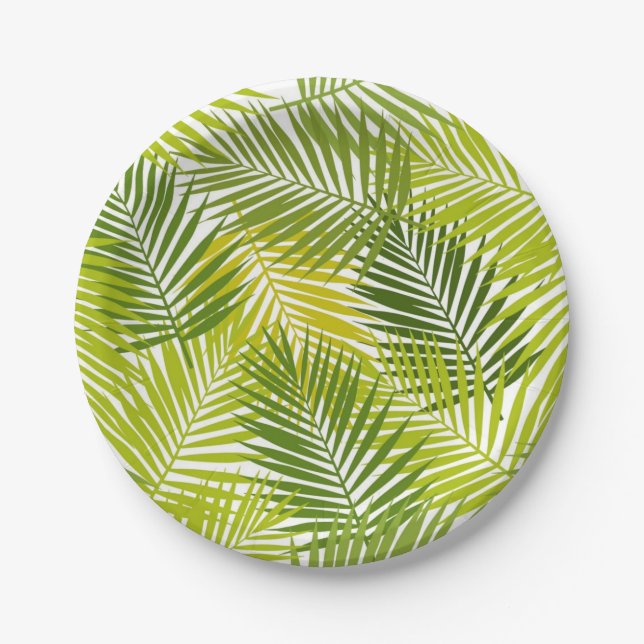 Assiettes En Carton motif feuille (Devant)