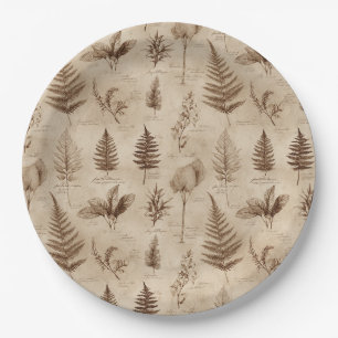 Assiettes En Carton Motif floral botanique vintage (7)
