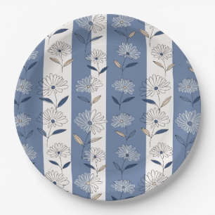 Assiettes En Carton Motif floral de marguerite minimaliste (1)