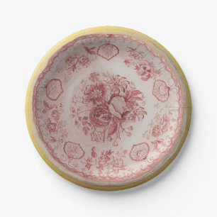 Assiettes En Carton Motif floral en céramique Old English d'aspect vin