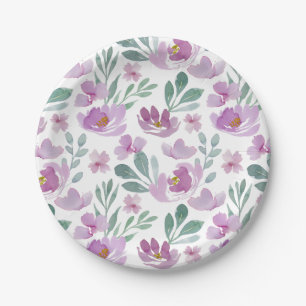 Assiettes En Carton Motif floral rustique d'été