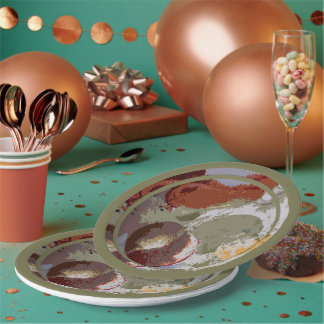 Assiettes En Carton Motif Fruit Abstrait