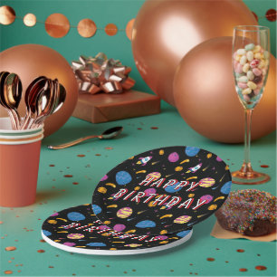 Assiettes En Carton Motif Galaxy Voyage en vaisseau spatial