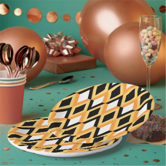 Assiettes En Carton Motif Géométrique