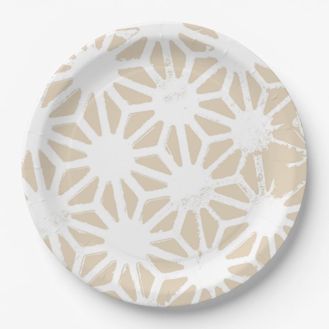 Assiettes En Carton Motif géométrique beige (Devant)