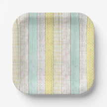 Motif géométrique boho Mint & Yellow Bois rustique