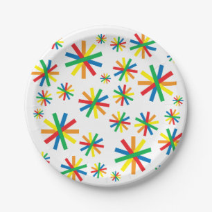 Assiettes En Carton Motif géométrique coloré Art géométrique géométriq